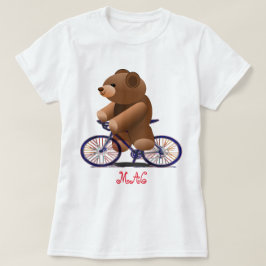 Camiseta Bicicleta e impressão do urso de ursinho