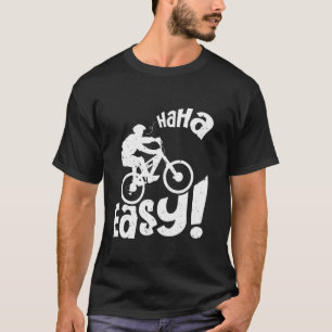 Camiseta Bicicleta Elétrica HA HA FÁCIL E-Bike Engraçado Ci