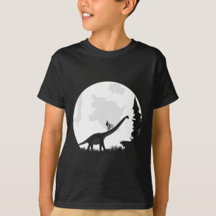 Camiseta Bicicleta Em Uma Silhueta De Lua De Dinossauro Mtb