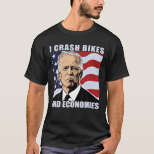 Camiseta Bicicleta Engraçada Anti Joe Biden, Eu Bati E Ce