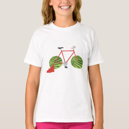 Camiseta Bicicleta Engraçada com Rodas de Melancia