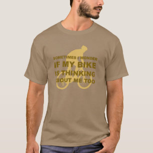 Camiseta Bicicleta engraçada do ciclismo que pensa sobre