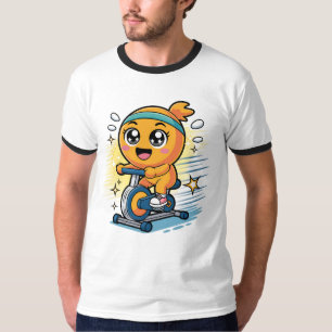 Camiseta Bicicleta Ergométrica de Exercícios Laranja Fofo D