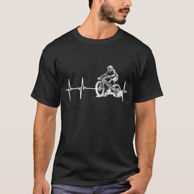 Camiseta Bicicleta Funny Mountain MTB Descida Bicicleta Bic (Frente)