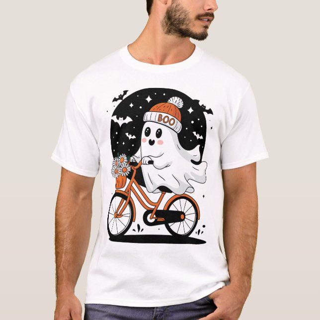 Camiseta Bicicleta Ghost Riding Halloween (Frente)