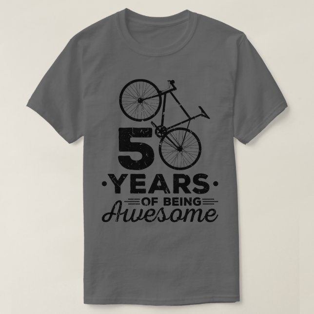 Camiseta Bicicleta Homens Mulheres 50º Ciclista de Aniversá (Frente do Design)
