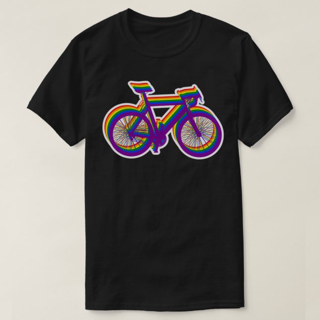 Camiseta bicicleta LGBT de bicicleta de gay de bicicleta de (Frente do Design)