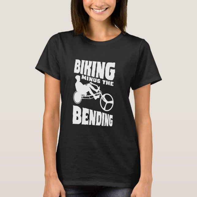 Camiseta Bicicleta Menos A Bicicleta De Ciclo De Curva (Frente)