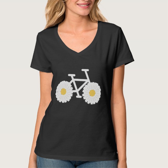 Camiseta Bicicleta Natural De Bicicleta De Bicicleta De Flo (Frente)