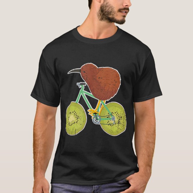Camiseta Bicicleta Nova Zelândia para Frutas Kiwi (Frente)
