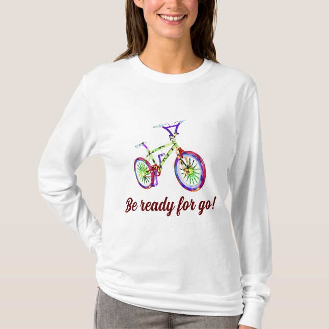 Camiseta Bicicleta pronta para ir (Frente)