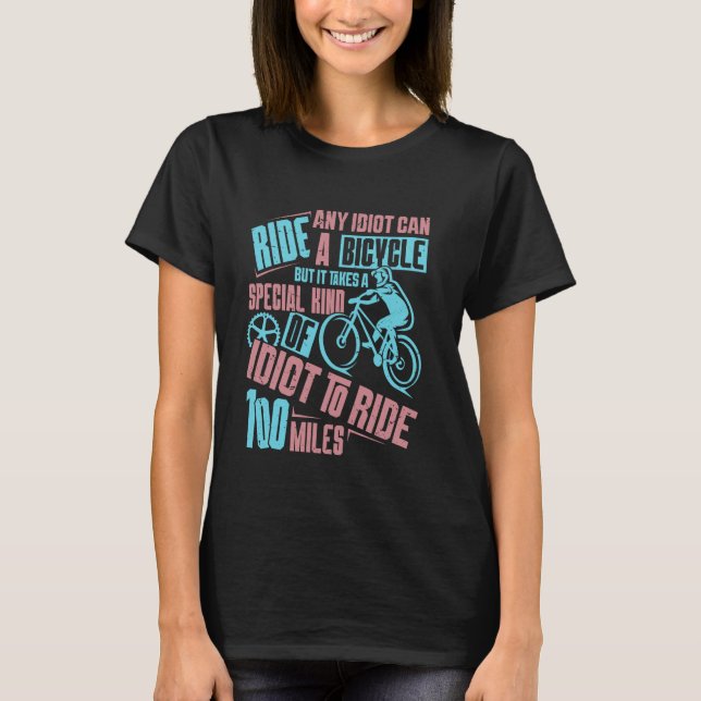 Camiseta Bicicleta qualquer IDIOT pode dirigir uma biciclet (Frente)