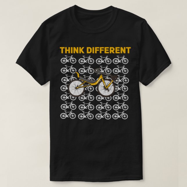 Camiseta Bicicleta Rebent pensa diferente (Frente do Design)