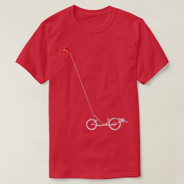 Camiseta Bicicleta Recente com Sinalizador de Segurança (Frente do Design)