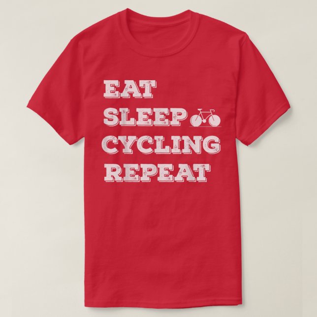 Camiseta Bicicleta Repetida De Ciclo De Sono (Frente do Design)