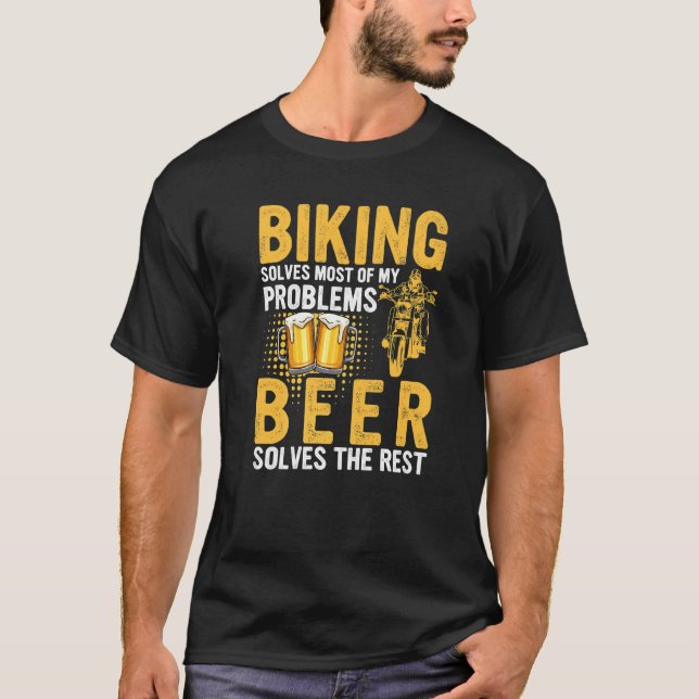 Camiseta Bicicleta Resolve A Maioria Dos Meus Problemas Com (Frente)