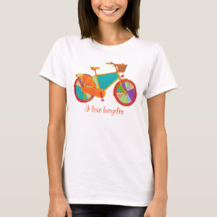 Camiseta bicicleta retrô a cores