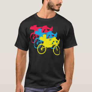 Camiseta Bicicleta Retroativa BMX Rider Rac da Bicicleta Re