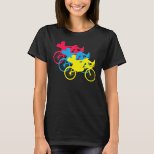 Camiseta Bicicleta Retroativa BMX Rider Rac da Bicicleta Re
