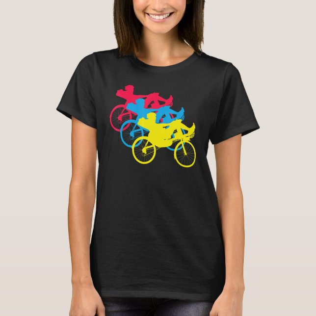 Camiseta Bicicleta Retroativa BMX Rider Rac da Bicicleta Re (Frente)