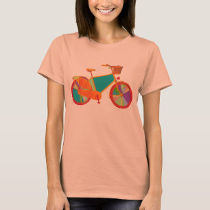 Camiseta bicicleta romântica colorida
