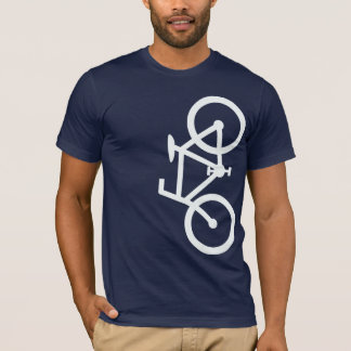 Camiseta Bicicleta, silhueta vertical, design branco