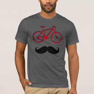 Camiseta bicicleta vermelha e bigode