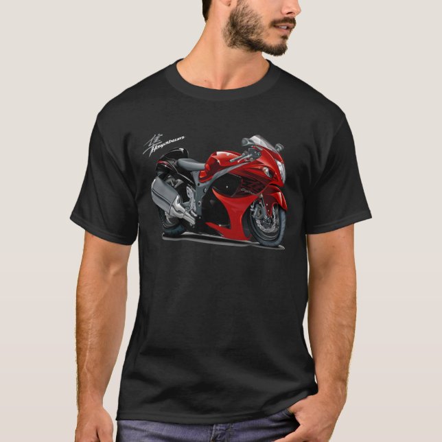 Camiseta Bicicleta Vermelho-Preta de Hayabusa (Frente)