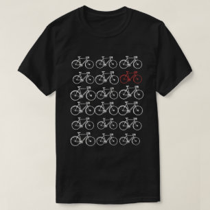 Camiseta bicicletas brancas em preto