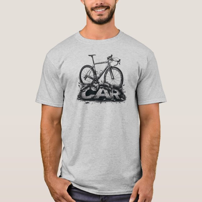 Camiseta Bicicletas Sobre Carros (Frente)