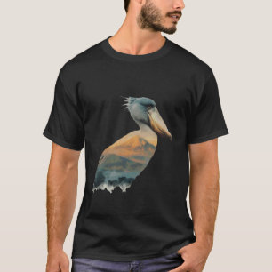 Camiseta Bico-de-sapato Ave Africano Animal Cegonha Amante 