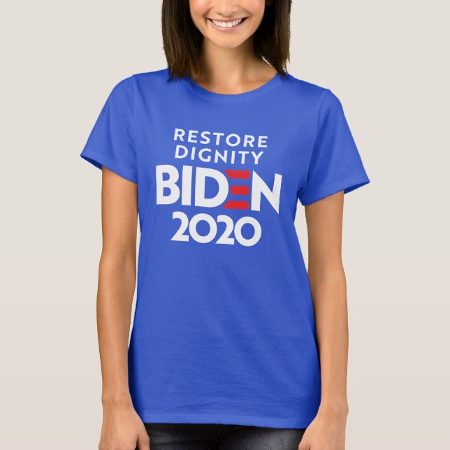 Camiseta BIDEN 2020 - Restaurar dignidade (Frente)