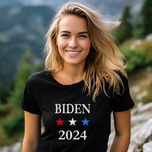 Camiseta Biden 2024 Presidente dos EUA Três Estrelas Patrió