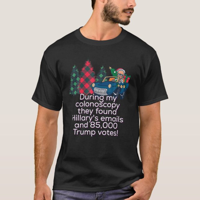Camiseta Biden Colonoscopy Meme Bumbum de Natal Limpa Biden (Frente)