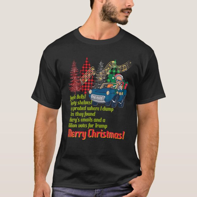 Camiseta Biden Colonoscopy Meme Bumbum de Natal Limpa Biden (Frente)
