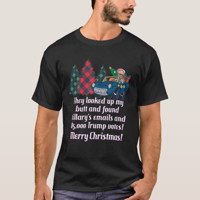 Camiseta Biden Colonoscopy Meme Bumbum de Natal Limpa Biden (Frente)