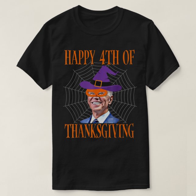 Camiseta Biden Halloween Shirt Pumpkin Mask Engraçado Polít (Frente do Design)