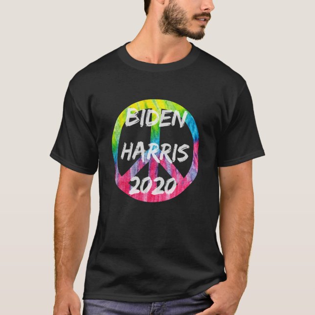 Camiseta Biden Harris 2020 Eletion Tie Dye Peace Sign Grap (Frente)