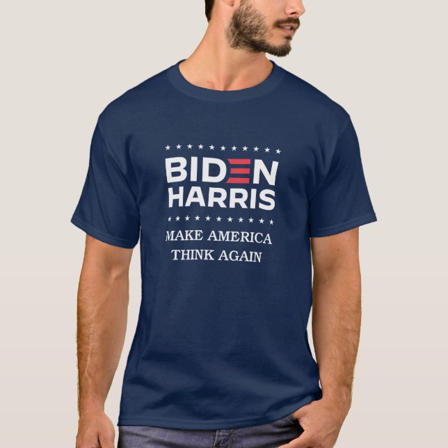 Camiseta Biden Harris 2020 Faz a América Pensar Novamente (Frente)