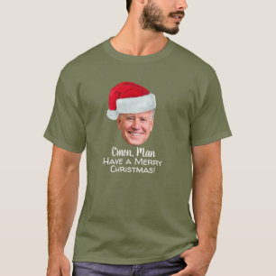 Camiseta Biden Harris 2020 - Joe Santa Hat - Homem Comum