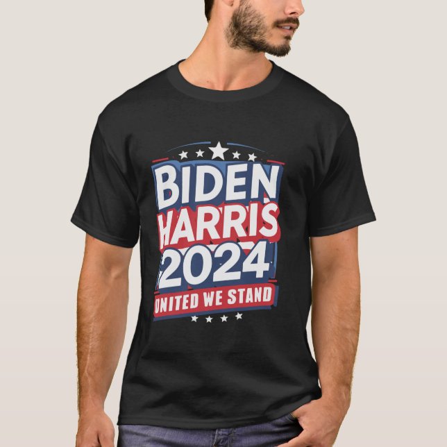 Camiseta Biden Harris 2024 Joe Biden Kamala Harris Re Eleit (Frente)