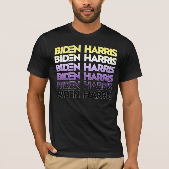Camiseta Biden Harris Orgulho Não Binário (Frente)