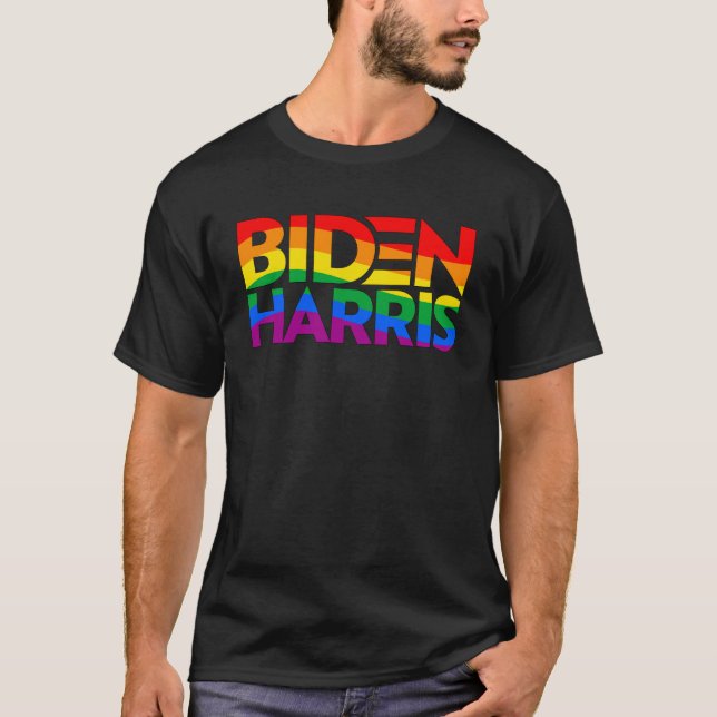 Camiseta Biden Harris Pride Rainbow (Frente)