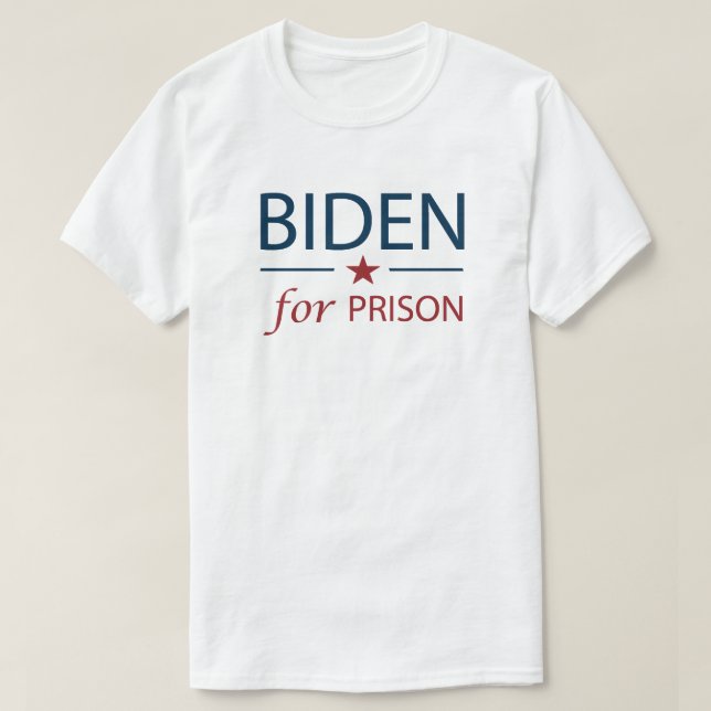 Camiseta Biden Para A Prisão | Anti Joe Biden | Slogan | Ca (Frente do Design)