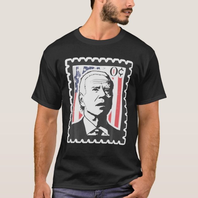 Camiseta Biden Zero Cents Carimbo 0 Presidente Biden (Frente)