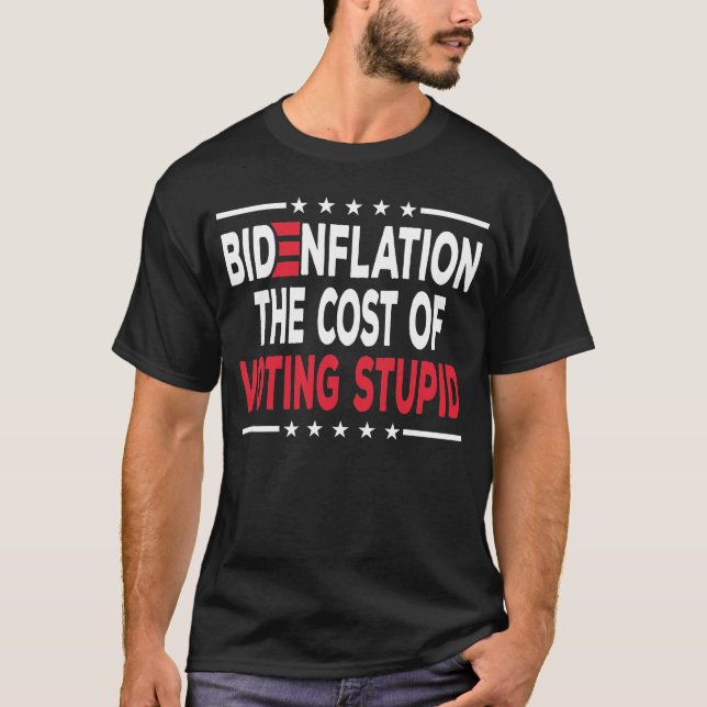 Camiseta Bidenflação Do Custo Da Votação Do Anti-Biden Estú (Frente)