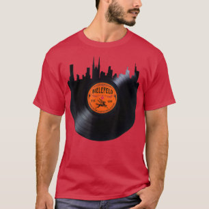 Camiseta Bielefeld Alemanha City Skyline Record Vintage LP 