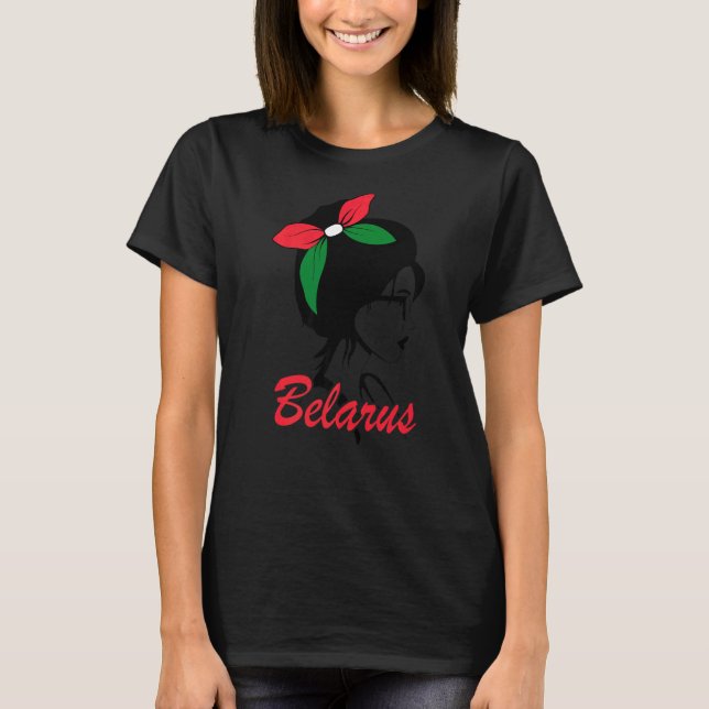 Camiseta Bielo-Rússia Mulheres Bielorrussas Bandeira da Bie (Frente)