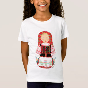 Camiseta Bielo-Russo Matryoshka Girls Baby Doll (Fit)
