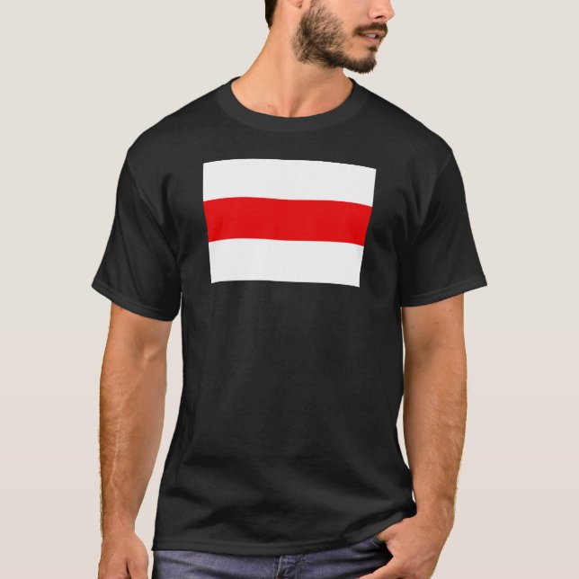 Camiseta Bielorrússia símbolo de bandeira vermelho revoluçã (Frente)